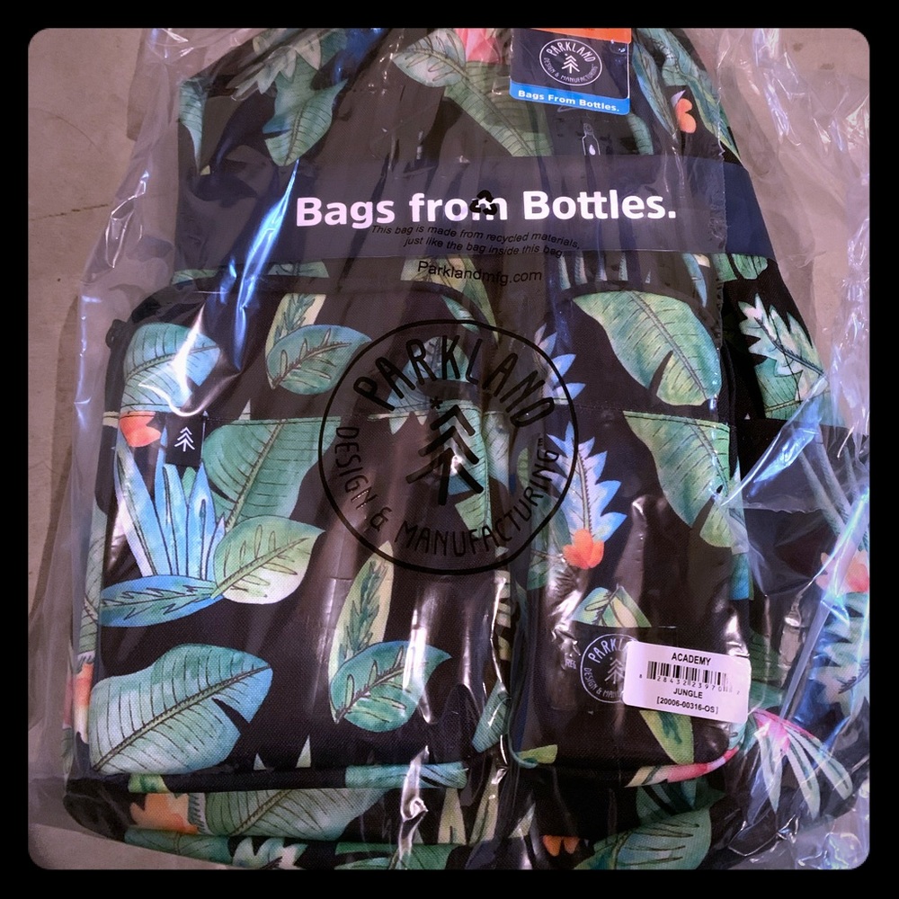 Parkland “bags from bottles” backpack Bnib